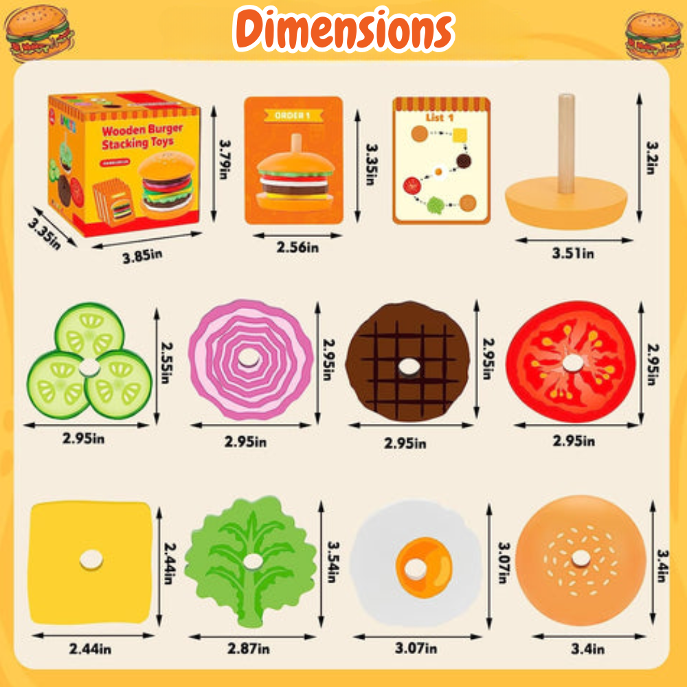 Jouet de superposition de burgers Montessori