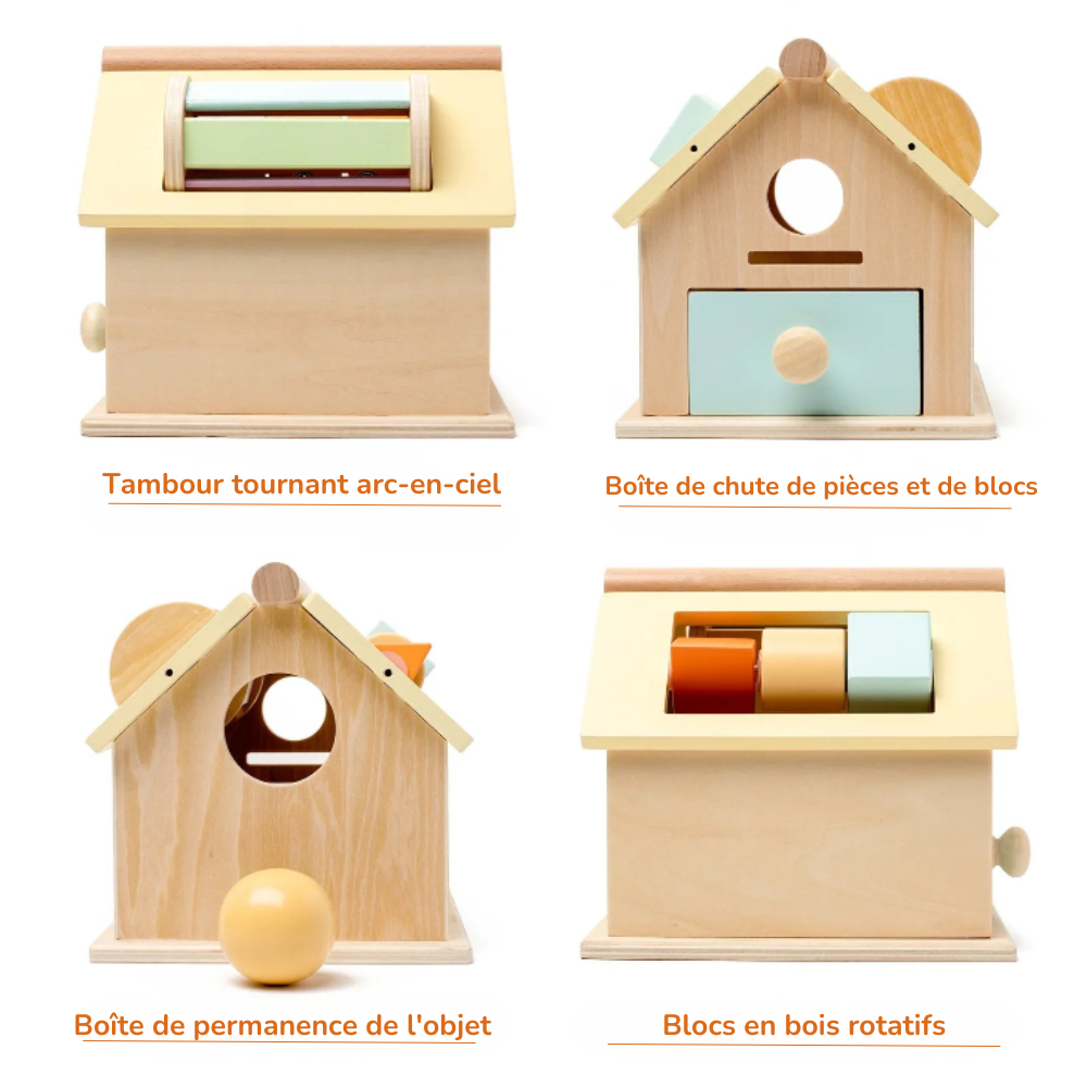 Jouet Bébé 5-en-1 Montessori – L’Éveil Doux et Intelligent dès 6 Mois